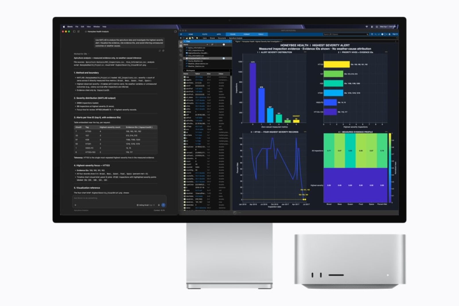 LM Studio BionicでローカルAIモデルを実行しているM5 Ultra搭載Mac Studio(画像: Apple)